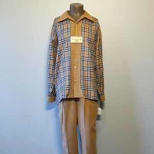 Flawless English Designed 2pc Burberry Suede Pants Set By Savile Row